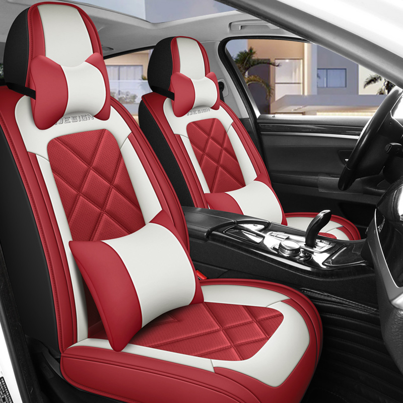 Leather Car Seat Covers Full Set Universal - Couverture complète Style universel 5 sièges
