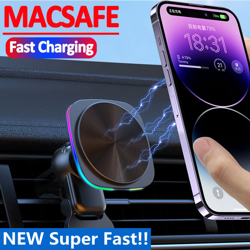 Magnetic Phone Holder For Car Vent - Support de charge rapide magnétique sans