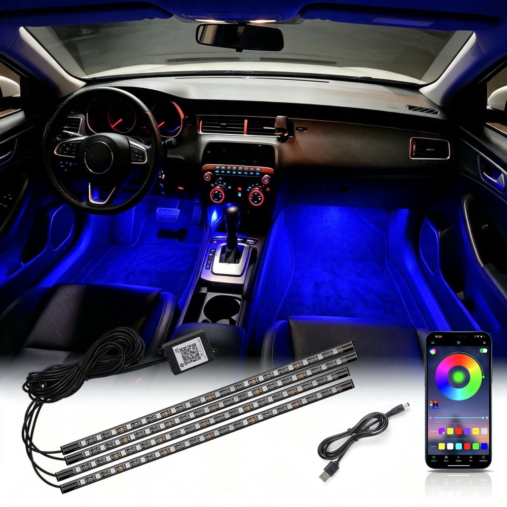Led Ambient Interior Car Lights App Control - Lampe d'ambiance pour l'intérieur de la