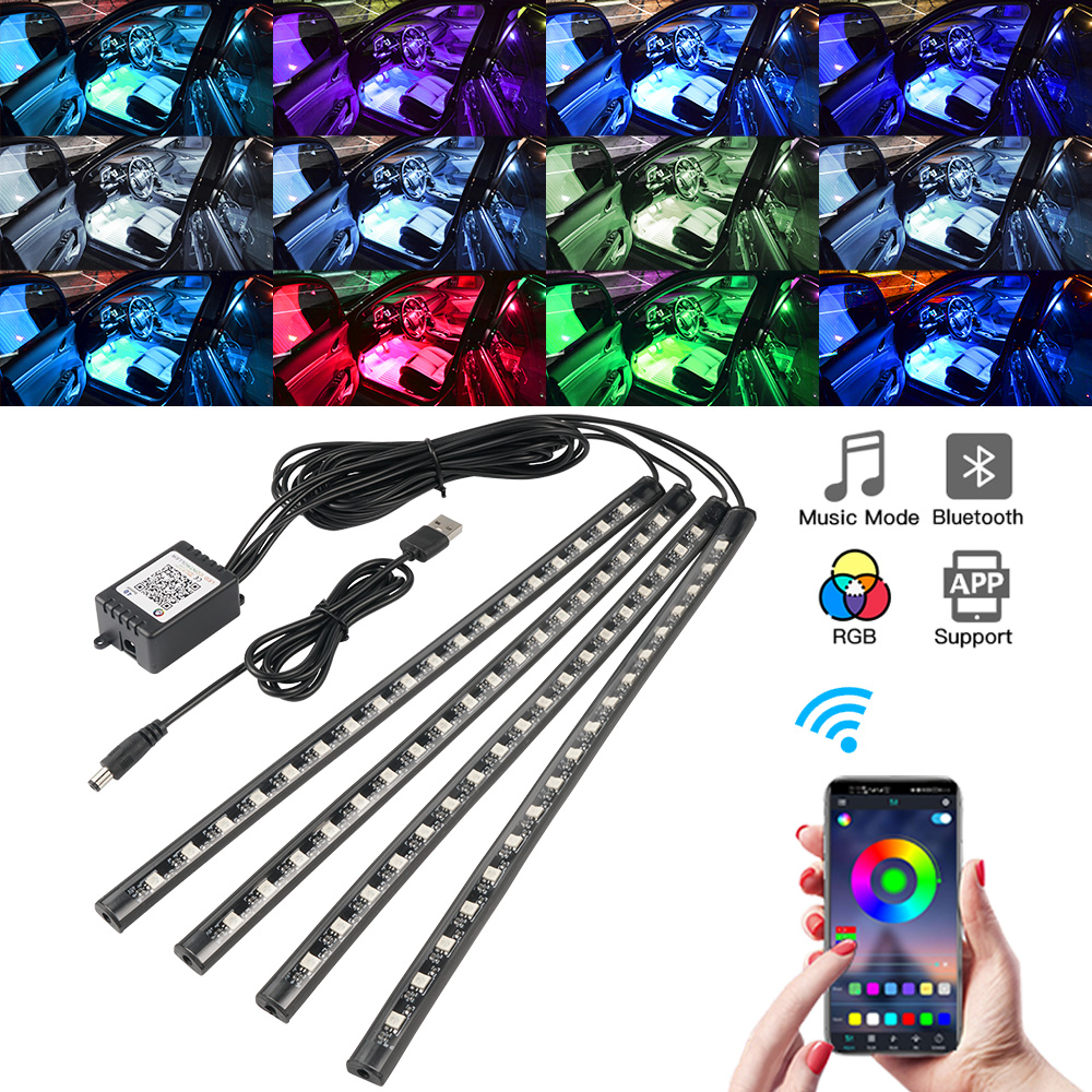 Led Ambient Interior Car Lights App Control - Néon LED intérieur voiture lumière APP