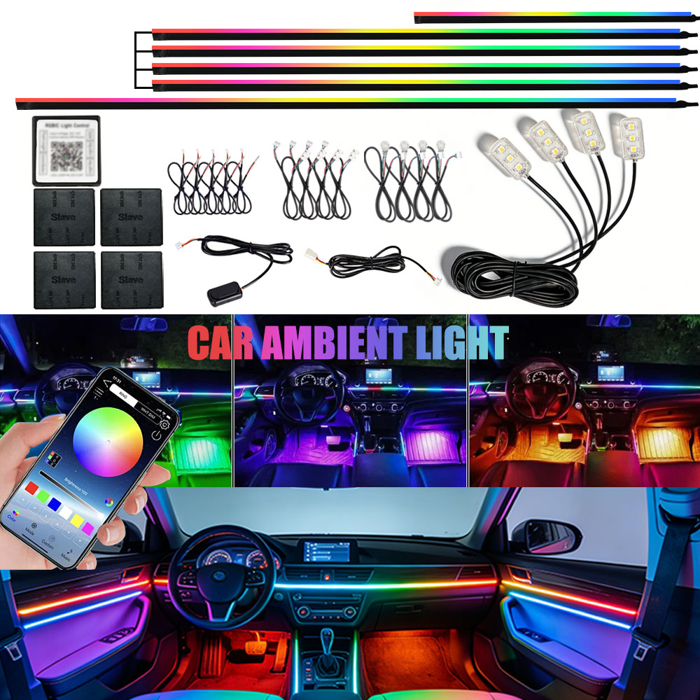 Lampes d'ambiance LED en acryl - Led Ambient Interior Car Lights App Control avis et prix