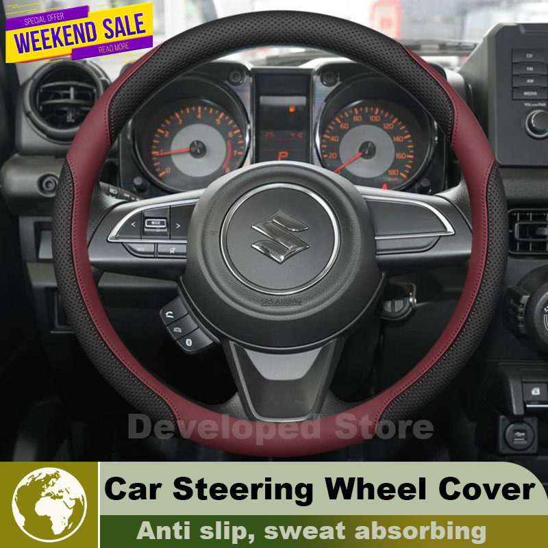 Housse de volant de voiture en - Car Steering Wheel Cover Anti Slip Breathable avis et prix