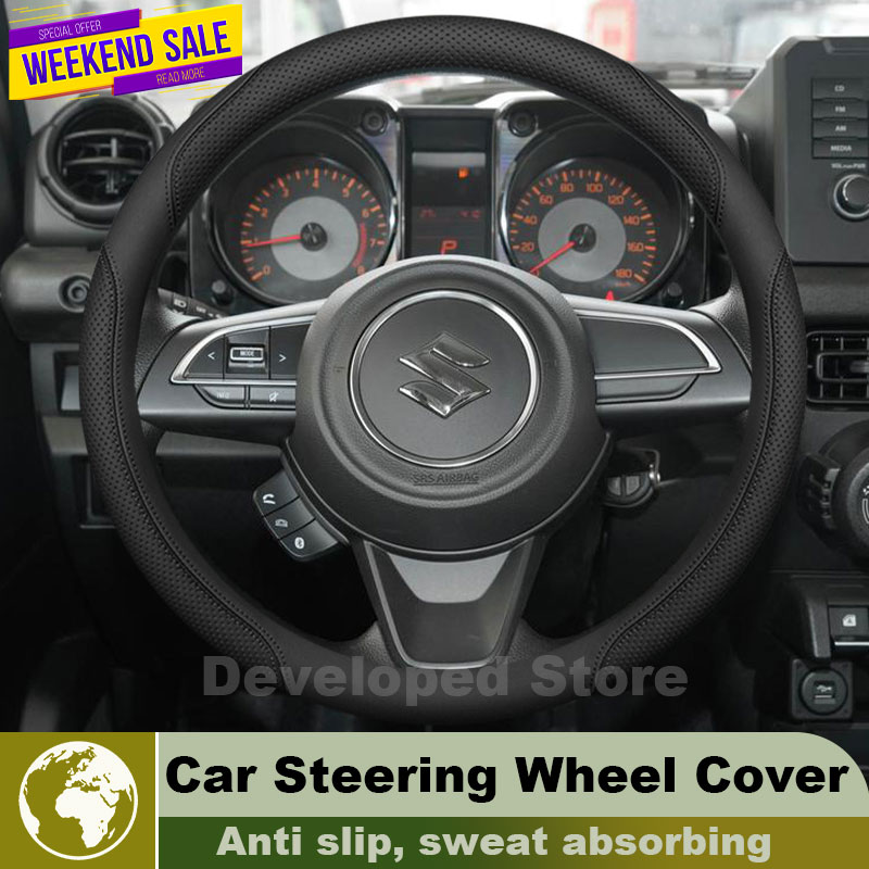 Housse de volant de voiture en - Car Steering Wheel Cover Anti Slip Breathable avis et prix