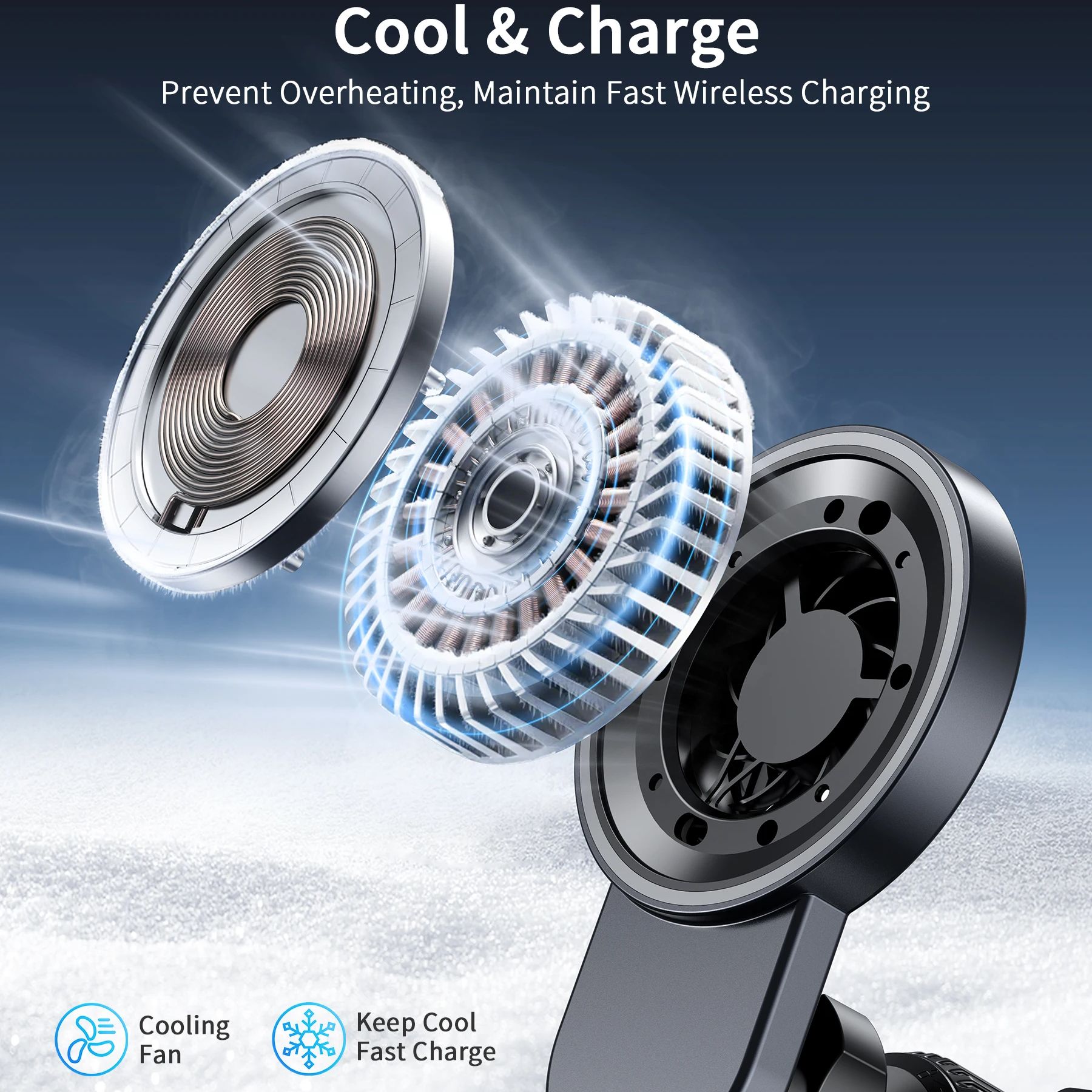 Support de chargeur de voiture - Wireless Car Charger Mount Fast Charging avis et prix
