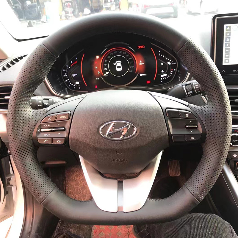 Pour Hyundai Elantra 4 2016-20 - Car Steering Wheel Cover Anti Slip Breathable avis et prix