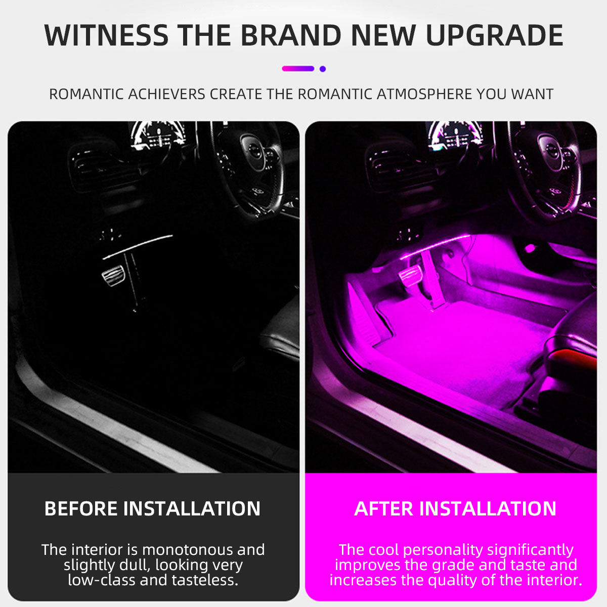 Lampe d'ambiance intérieure de - Led Ambient Interior Car Lights App Control avis et prix