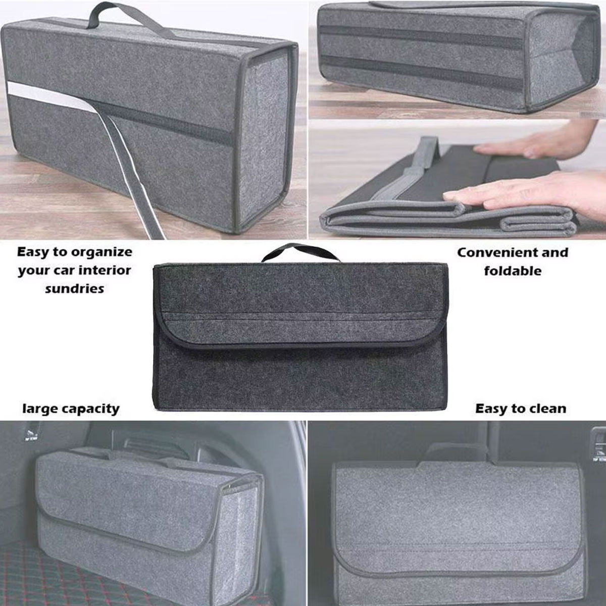 Organisateur de coffre de voit - Car Trunk Organizer Foldable Storage Box avis et prix