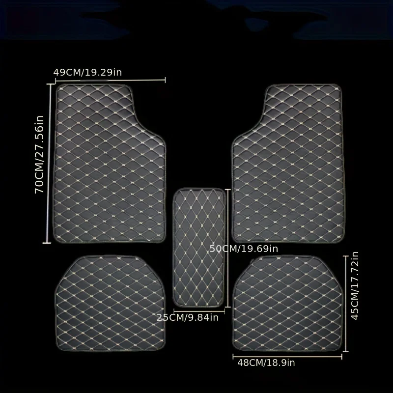 Ensemble de 5 tapis de sol uni - Car Floor Mats Universal Waterproof Leather avis et prix